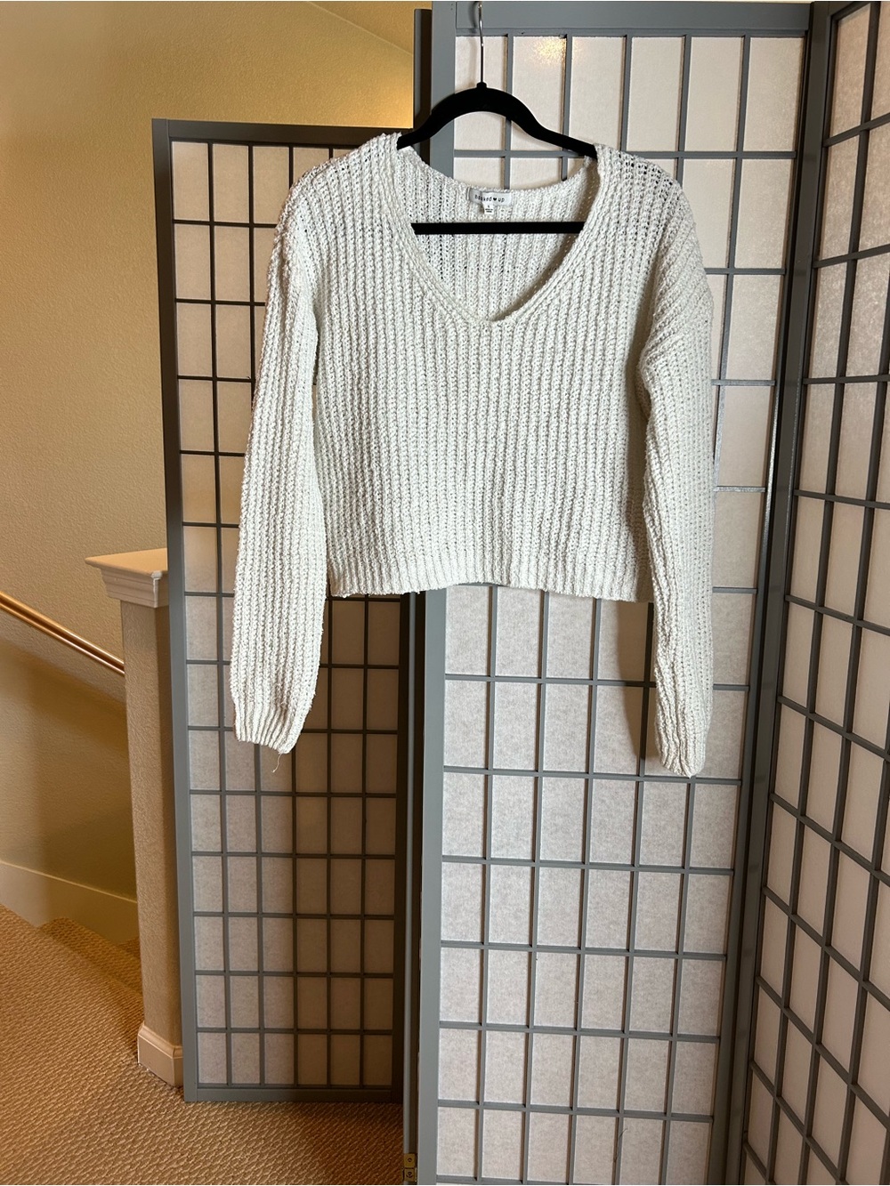 Hooked Up White Chunky Knit Sweater